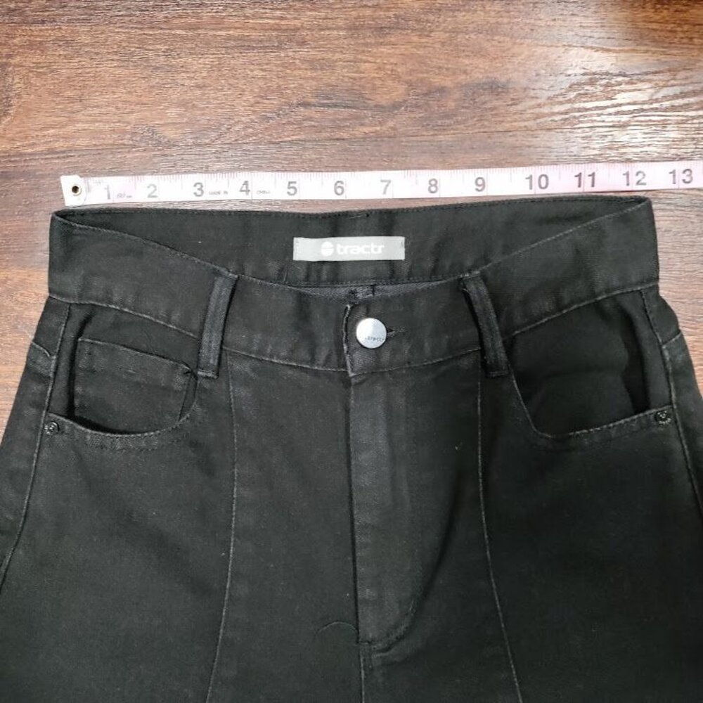 Tractr Grunge Skater 90s Y2k High Waisted Frayed Hem Denim Flare Jeans Girls' 24 - Picture 9 of 13